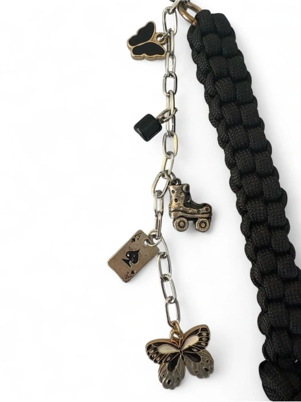 Black, Silver and Gold Bag Charm